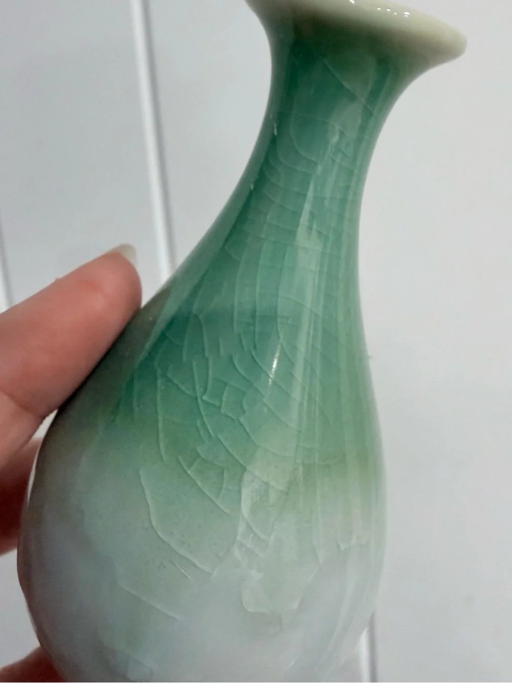 Green Ombre Ceramic Bud Vase